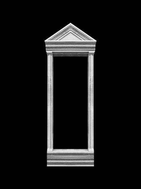 Détails d'éléments de bâtiments d'architecture classique isolés sur un modèle noir pour la conception artistique