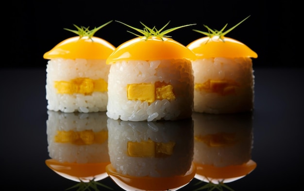Détails exquis Photographie ultradétaillée d'une omelette japonaise Tamago générative par Ai