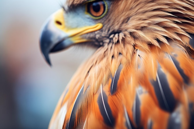 Photo détails de plumes d'un aigle royal à la lumière naturelle