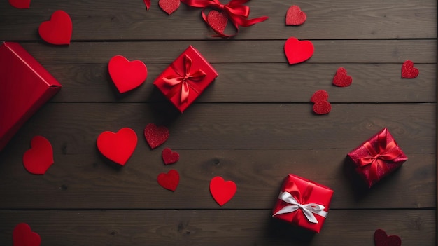 Des détails soigneusement décorés avec amour en rouge et blanc pour une atmosphère romantique de la Saint-Valentin