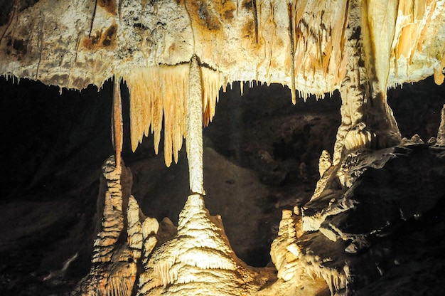 Détails des stalactites dans les grottes de Jenolan près de Sydney Australie