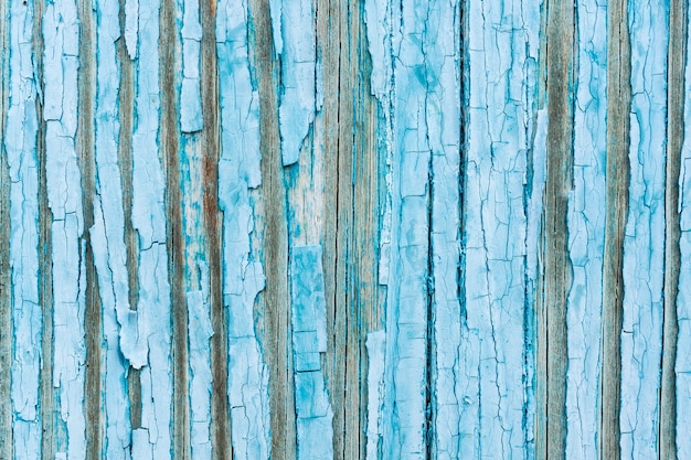 Détails de la texture bleue des planches de bois