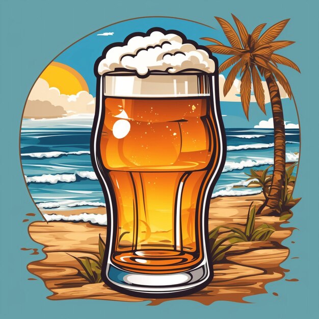 Des détails sur le verre de bière perdu sur la plage.