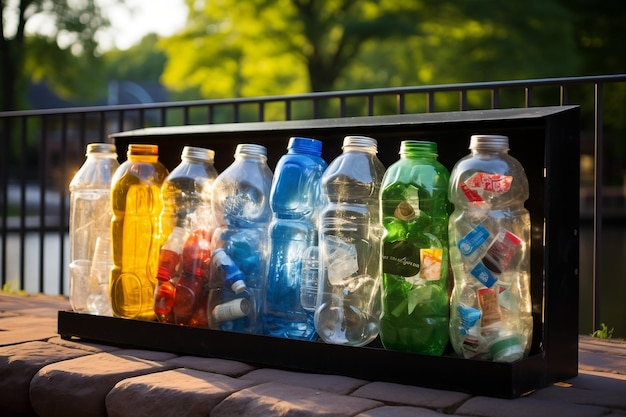 Détourner les bouteilles en plastique vers les bacs de recyclage Protéger l'environnement AI