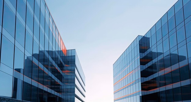 Deux bâtiments modernes avec fenêtres en verre Conception architecturale des bâtiments