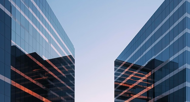 Deux bâtiments modernes avec fenêtres en verre Conception architecturale des bâtiments