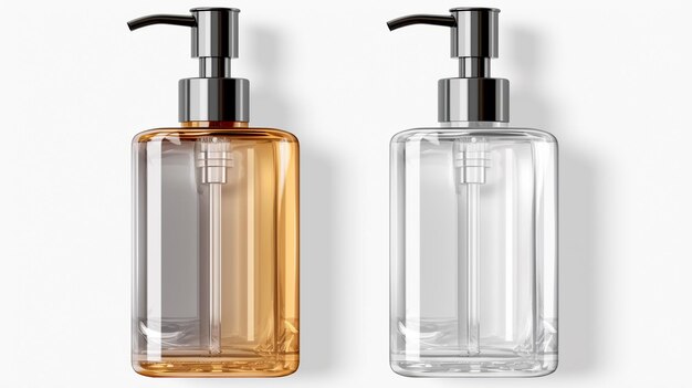 Photo deux bouteilles de parfum isolées sur un fond blanc