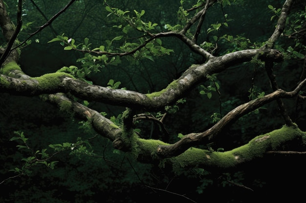 Deux branches d'arbre entrelacées