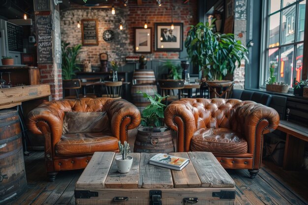 Deux canapés et une table à café dans le salon