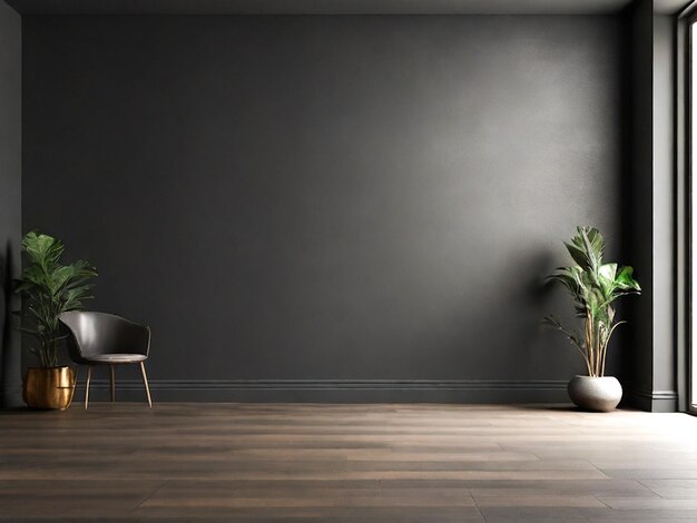 deux chaises et une table dans une pièce avec un mur qui dit des plantes en pot