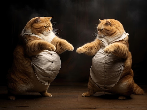 Deux chats de kung-fu