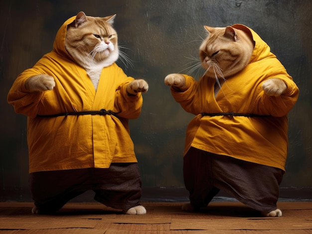 Deux chats de kung-fu