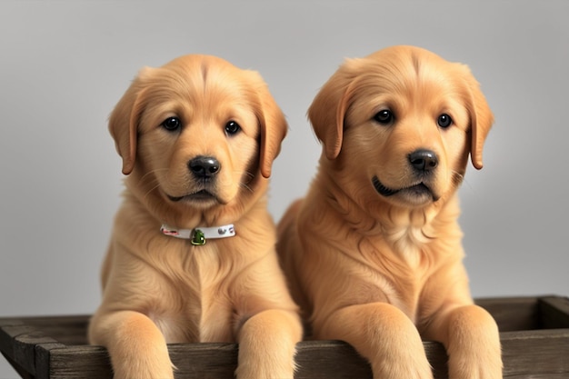 Deux chiens regardant par-dessus une clôture