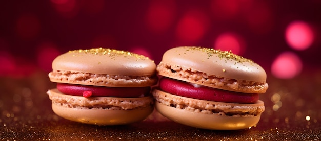 deux cookies avec un centre rouge