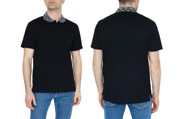 Deux côtés de t-shirts noirs avec espace de copie