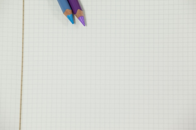 Deux crayons de couleur conservés sur ordinateur portable