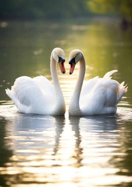 deux cygnes dans l'eau