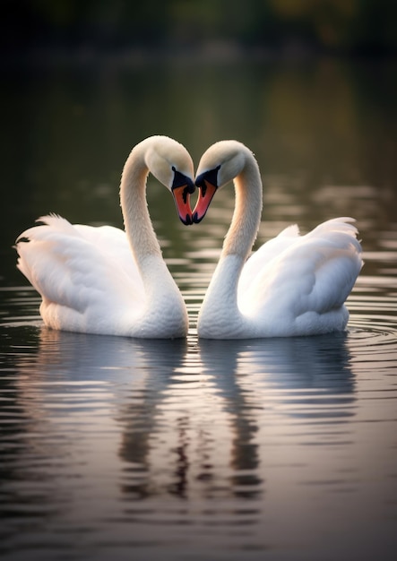 deux cygnes dans l'eau