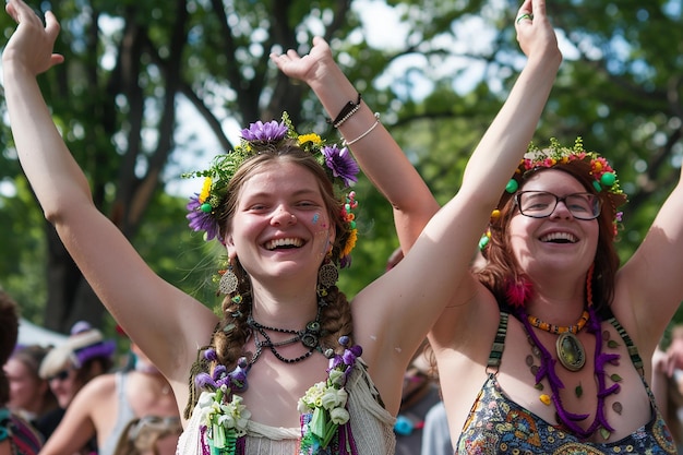 deux femmes portant des lunettes de soleil et un chapeau tenant un verre de bière