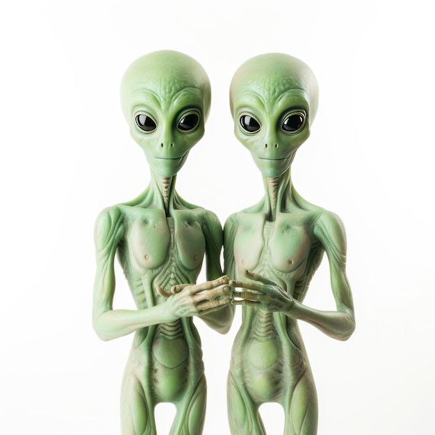 Deux figurines extraterrestres côte à côte