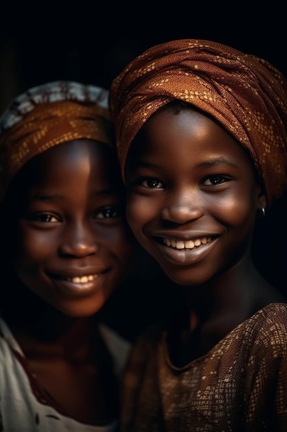 Deux filles dans une rue au Ghana