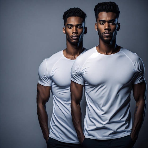 Deux hommes en chemise blanche