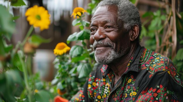 Deux hommes dans le jardin