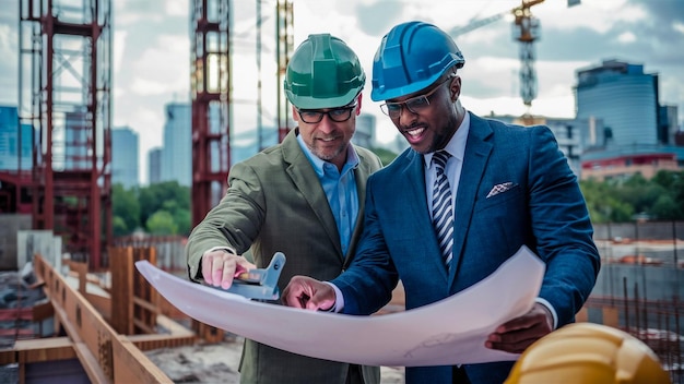 deux hommes regardent un morceau de papier qui dit " l'entreprise "