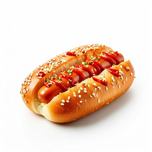 deux hot dogs isolés sur fond blanc