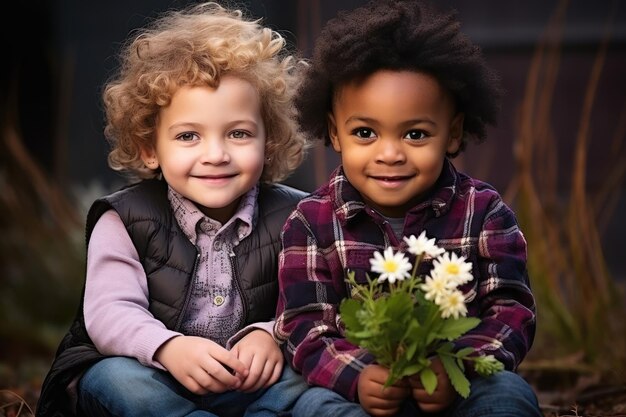 deux jeunes enfants de races et d'ethnies différentes, l'un privilégié et l'autre défavorisé, travaillant ensemble pour faire une différence dans le monde.