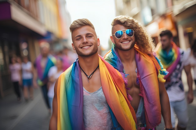 Deux jeunes gays musclés extrêmement beaux habillés