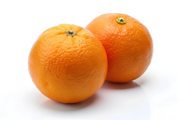 deux oranges isolées sur un fond blanc