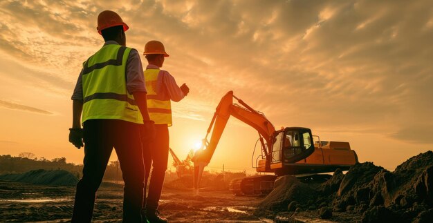 deux ouvriers du bâtiment sur le chantier