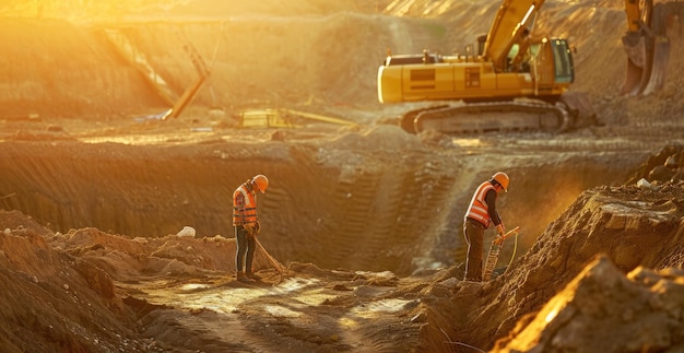 deux ouvriers du bâtiment sur le chantier