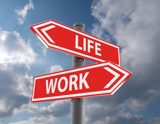 Deux panneaux routiers - choix de vie ou de travail