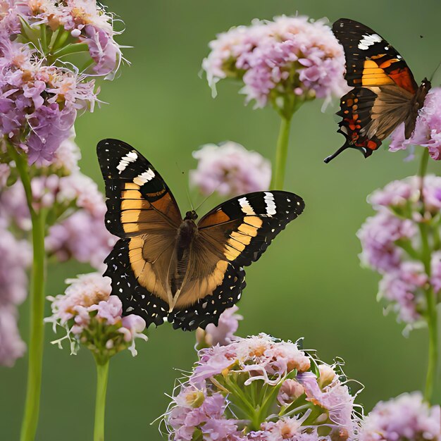 deux papillons sont vus sur une fleur violette