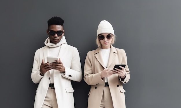 Deux personnes debout l'une à côté de l'autre, l'une portant une blouse blanche et l'autre portant un chapeau blanc.