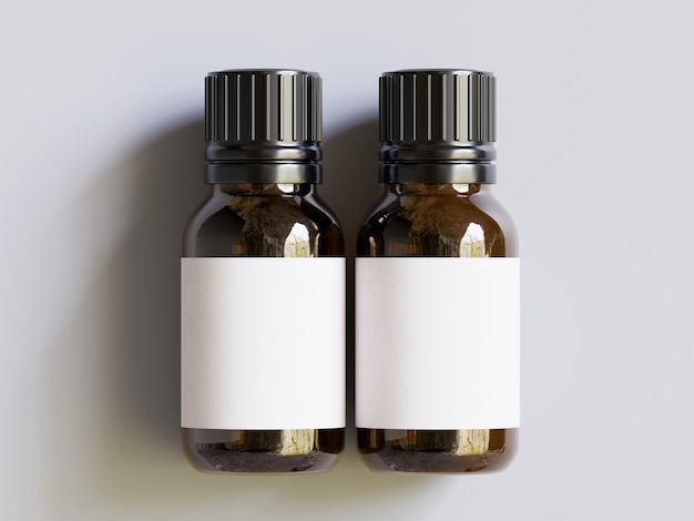 deux petites bouteilles de médicament avec une étiquette blanche qui dit citation en haut citation