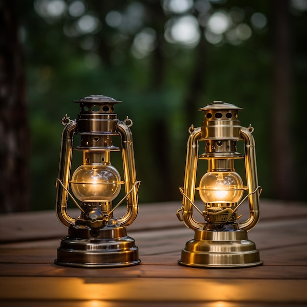 deux petites lampes avec les mots " le mot " sur elles.