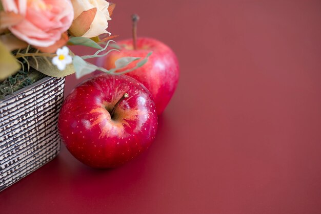 Photo deux pommes de gala rouges