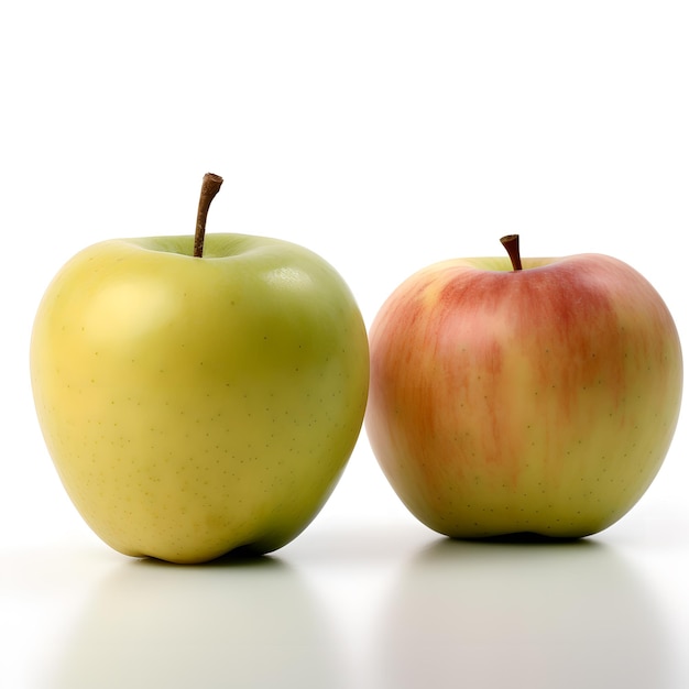 deux pommes isoler sur fond blanc