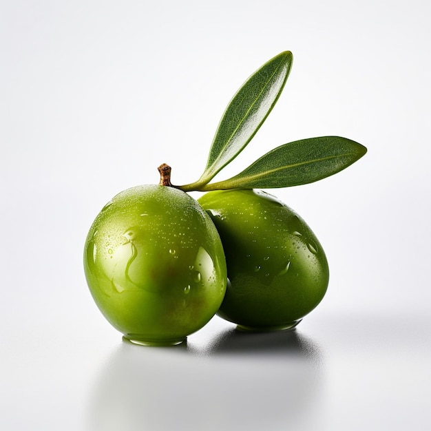 Deux pommes vertes avec le mot " pomme " sur elles.