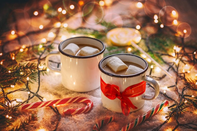 Deux portions de chocolat chaud