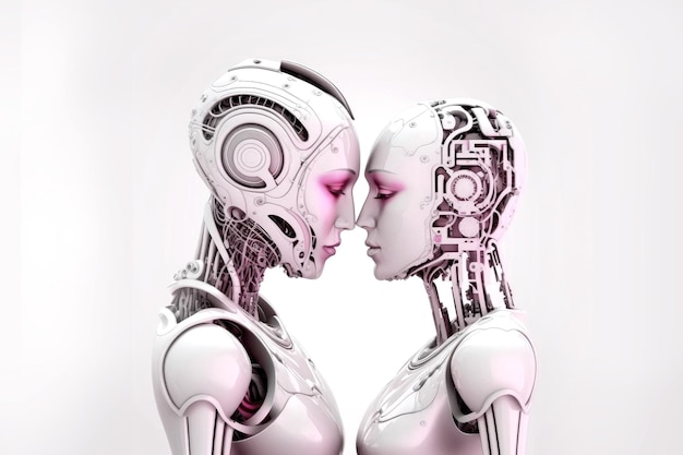 Deux robots s'embrassant Generative AI