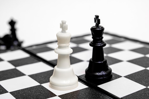 Deux rois d'échecs sur fond blanc