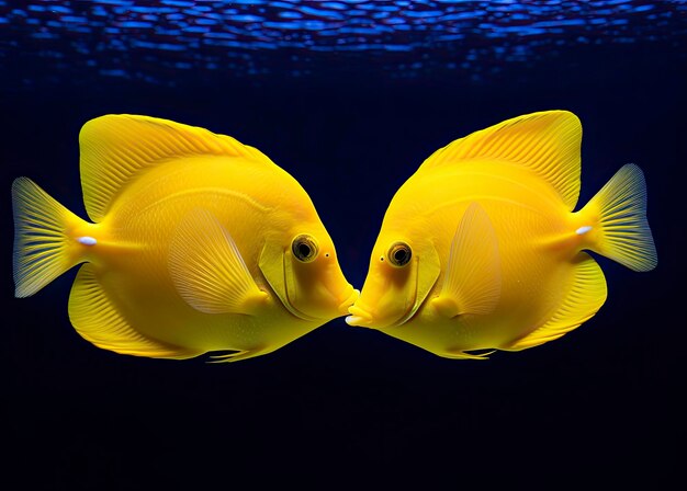 Deux soies jaunes face à face