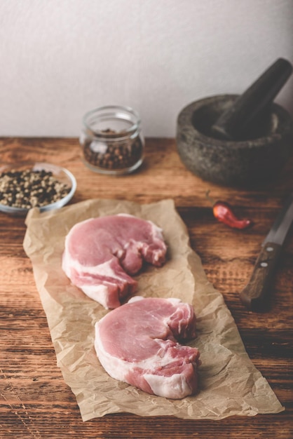 Deux steaks de longe de porc