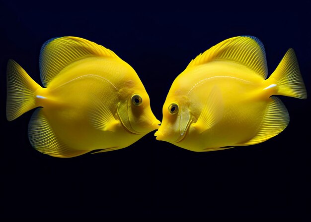 Photo deux tangs jaunes face à face