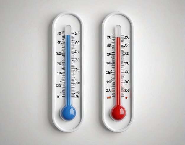 deux thermomètres avec des thermomètres sur eux