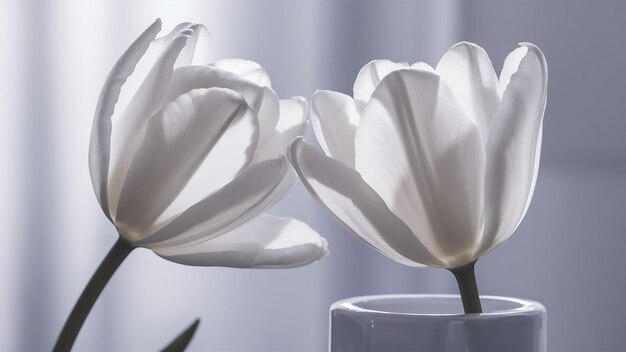 Deux tulipes blanches.